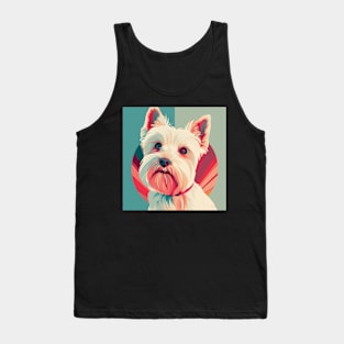 70s West Highland White Terrier Vibes: Pastel Pup Parade Tank Top